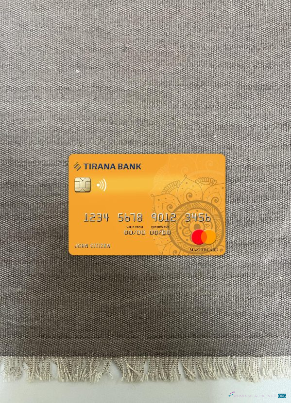 Download Albania Tirana bank mastercard photolook front Photoshop template